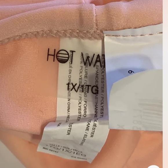 Oceanfront Women’s Light Coral Ruched Side High Waisted Bottoms Plus Size XL - Picture 6 of 7